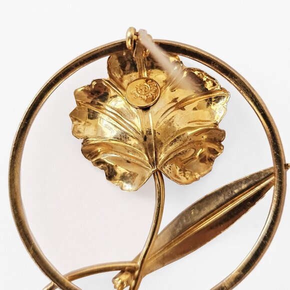 Vintage Curtis Creations Gold Filled and Pearl Flower Brooch - Picture 4 of 4